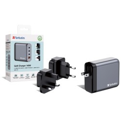 Verbatim GaN charger 140W, 1x USB-A, 3x USB-C