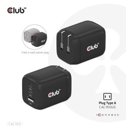 CLUB3D CAC-1913 ładowarka do urządzeń przenośnych Telefon komórkowy, Laptop, Smartfon, Uniwersalne Czarny Prąd przemienny