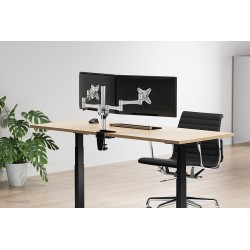 Neomounts FPMA-D1330DSILVER uchwyt / stojak do monitorów 68,6 cm (27") Biurko Srebrny