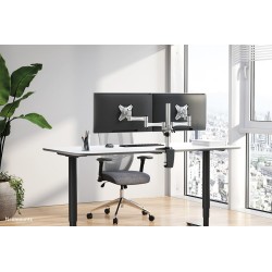 Neomounts FPMA-D1330DSILVER uchwyt / stojak do monitorów 68,6 cm (27") Biurko Srebrny