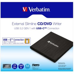 Zewnętrzny napęd CD/DVD Verbatim EXTERNAL SLIMLINE