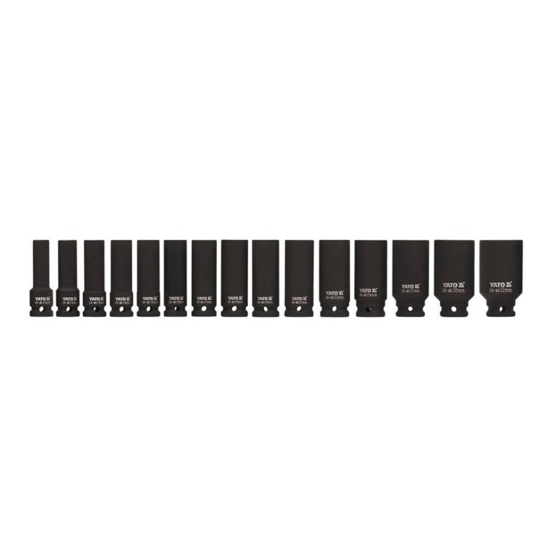 Nasadki udarowe YT. 15 części 1/2" długość 1055 10-32mm