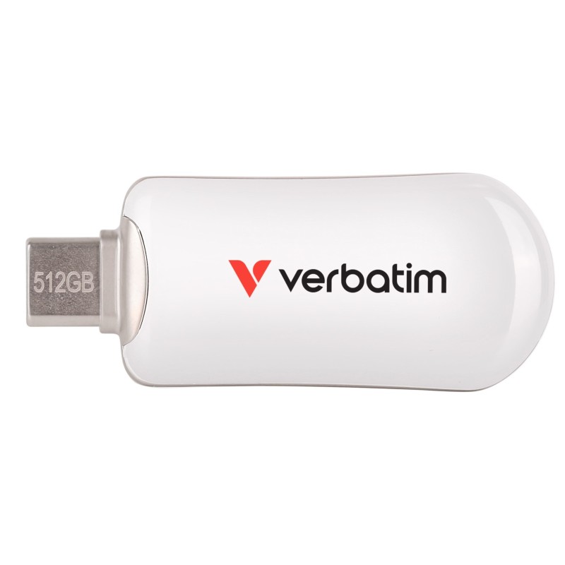 Pamięć flash USB-C STICK 512 GB Verbatim Plectra Biała Pamięć flash USB-C STICK 512 GB Verbatim Plectra Biała