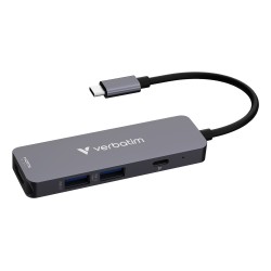 Verbatim 32155 huby i koncentratory USB 3.2 Gen 1 (3.1 Gen 1) Type-C 5000 Mbit/s Szary