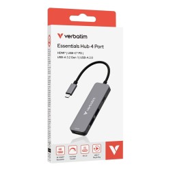 Verbatim 32155 huby i koncentratory USB 3.2 Gen 1 (3.1 Gen 1) Type-C 5000 Mbit/s Szary