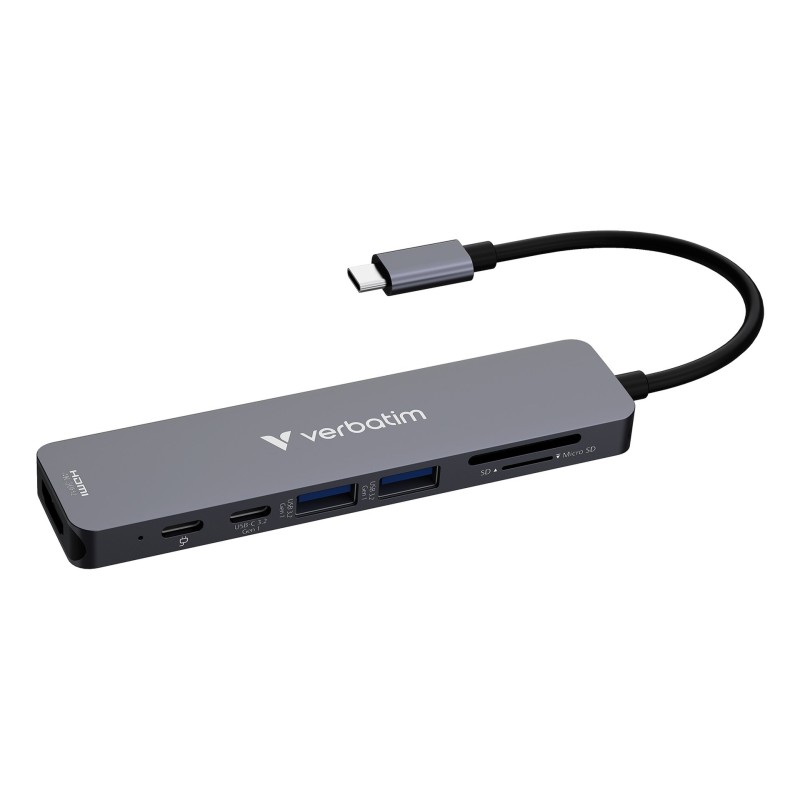 Wieloportowy koncentrator Verbatim USB-C Essentials z 7 portami 32158