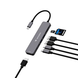 Wieloportowy koncentrator Verbatim USB-C Essentials z 7 portami 32158