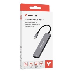 Wieloportowy koncentrator Verbatim USB-C Essentials z 7 portami 32158
