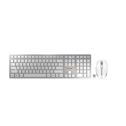 CHERRY DW 9100 SLIM klawiatura Dołączona myszka Uniwersalne RF Wireless + Bluetooth QWERTY US English Srebrny