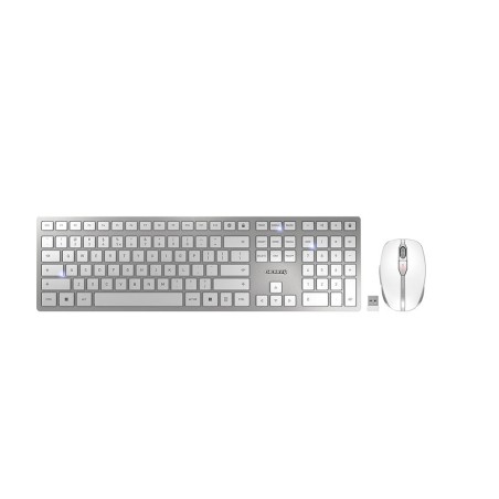 CHERRY DW 9100 SLIM klawiatura Dołączona myszka Uniwersalne RF Wireless + Bluetooth QWERTY US English Srebrny