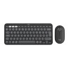 Logitech 920-012239 klawiatura Dołączona myszka Uniwersalne RF Wireless + Bluetooth QWERTY Amerykański międzynarodowy Grafitowy