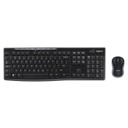 Logitech Wireless Combo MK270 klawiatura Dołączona myszka Uniwersalne RF Wireless Słowacki Czarny