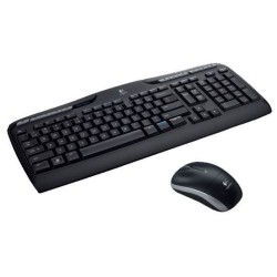 Logitech Wireless Combo MK330 klawiatura Dołączona myszka Biuro USB AZERTY Francuski Czarny
