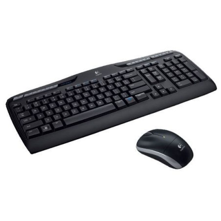 Logitech Wireless Combo MK330 klawiatura Dołączona myszka Biuro USB AZERTY Francuski Czarny