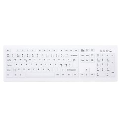 CHERRY AK-C8100F-FUS-W/NOR klawiatura Medyczna RF Wireless QWERTY Norweski Biały