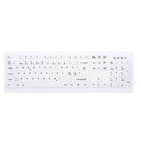 CHERRY AK-C8100F-FUS-W/NOR klawiatura Medyczna RF Wireless QWERTY Norweski Biały
