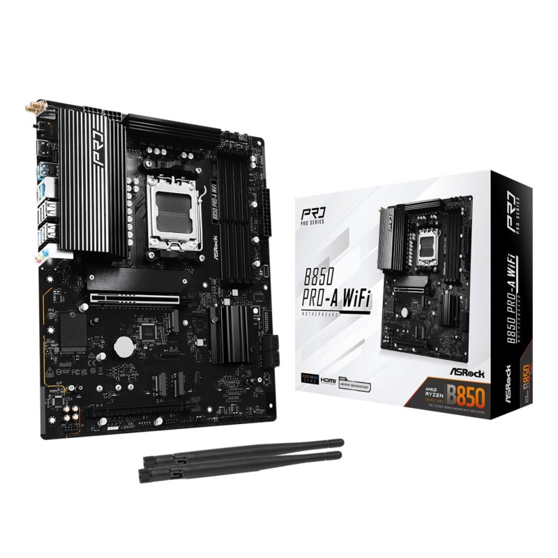 Asrock B850 Pro-A WiFi AMD B850 Gniazdo AM5 ATX Asrock B850 Pro-A WiFi AMD B850 Gniazdo AM5 ATX