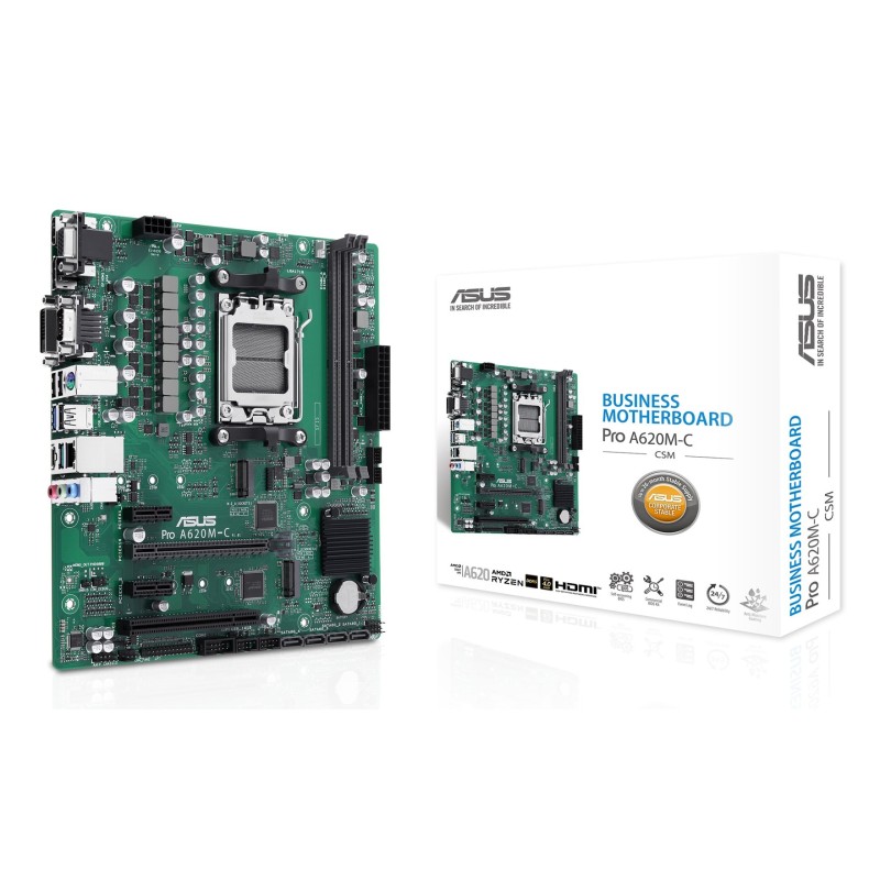 ASUS PRO A620M-C-CSM AMD A620 Gniazdo AM5 micro ATX ASUS PRO A620M-C-CSM AMD A620 Gniazdo AM5 micro ATX