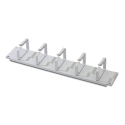 Organizator kablowy 19" 2U, 5x uchwyty stalowe, 85x60 mm, szary