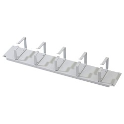 Organizator kablowy 19" 2U, 5x uchwyty stalowe, 85x60 mm, szary