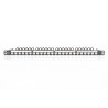 Panel krosowy high density 19" 24x keystone, ekranowany, 0.5U, czarny, prowadnica kabli, pola opisowe
