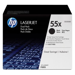 HP 55X zestaw 2 oryginalnych wkładów z czarnym tonerem LaserJet XL
