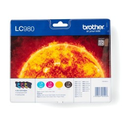 Brother LC-980VALBP nabój z tuszem Oryginalny Czarny, Błękitny, Purpurowy, Żółty Wielopak 4 szt.