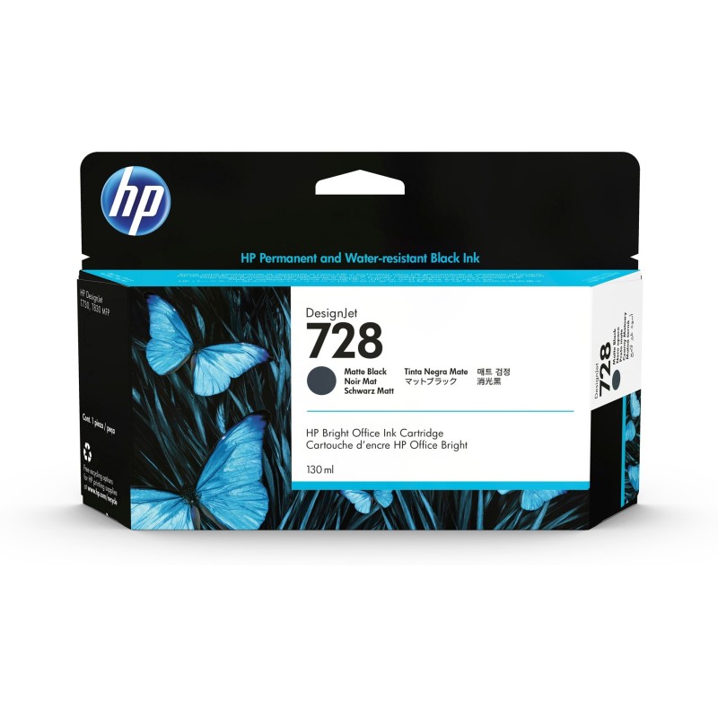 HP 728 130-ml Matte Black DesignJet Ink Cartridge nabój z tuszem 1 szt. Oryginalny Standardowa wydajność Czarny matowy HP 728 130-ml Matte Black DesignJet Ink Cartridge nabój z tuszem 1 szt. Oryginalny Standardowa wydajność Czarny matowy