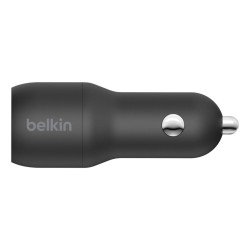 Ładowarka samochodowa DUAL USB-A z kablem USB-C 1m 24W czarna