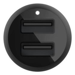 Ładowarka samochodowa DUAL USB-A z kablem USB-C 1m 24W czarna