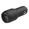 Ładowarka samochodowa DUAL USB-A z kablem USB-C 1m 24W czarna