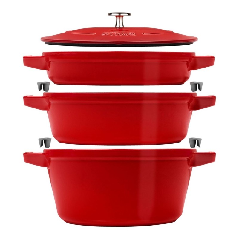 Staub La Cocotte Okrągły Żeliwo Naczynie do pieczenia - ZESTAW 3 SZTUK Staub La Cocotte Okrągły Żeliwo Naczynie do pieczenia - ZESTAW 3 SZTUK