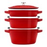 Staub La Cocotte Okrągły Żeliwo Naczynie do pieczenia - ZESTAW 3 SZTUK