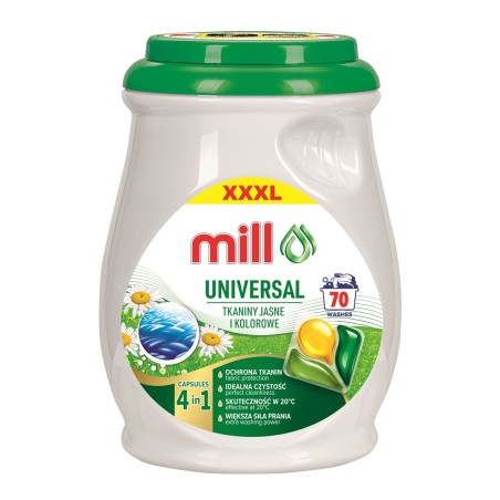 MILL PROFESSIONAL Kapsułki 3k. do prania uniwer. 70szt (opak.zb 4 szt.)