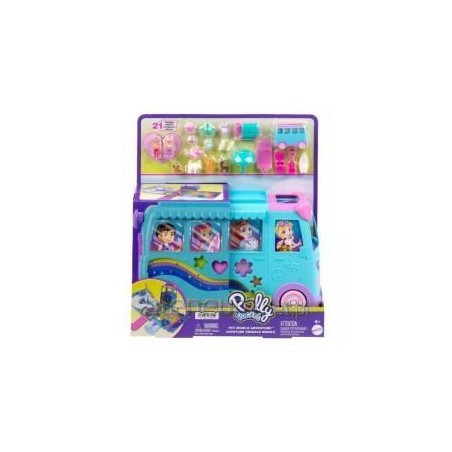 Transformujący kamper z akcesoriami Polly Pocket Pet Mobile Adventure JCC22 MATTEL