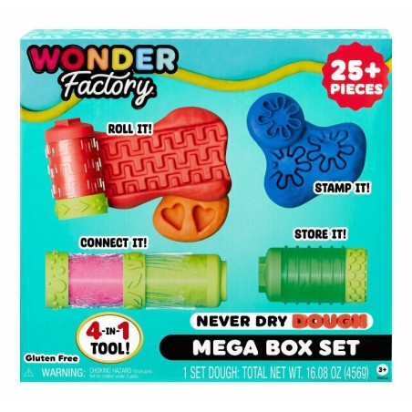 MGA Entertainment Wonder Factory Never Dry Dough Mega Box Set Ciasto do modelowania 456 g Wielobarwny 8 szt.