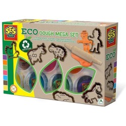 SES Creative Eco dough mega set Ciasto do modelowania Niebieski, Brązowy, Zielony, Pomarańczowy, Fioletowy, Czerwony, Żółty