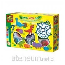 SES Creative Dough - Dinos mega set with cutters Ciasto do modelowania Wielobarwny