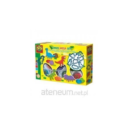 SES Creative Dough - Dinos mega set with cutters Ciasto do modelowania Wielobarwny