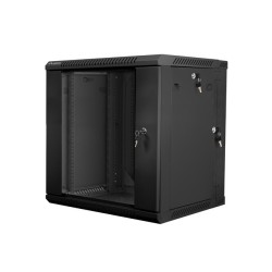 Szafa rack Lanberg WF02-6612-10B (12U 635mm / 600mm / 600 mm wisząca Szklane 19'' kolor czarny)