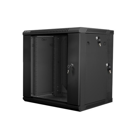 Szafa rack Lanberg WF02-6612-10B (12U 635mm / 600mm / 600 mm wisząca Szklane 19'' kolor czarny)