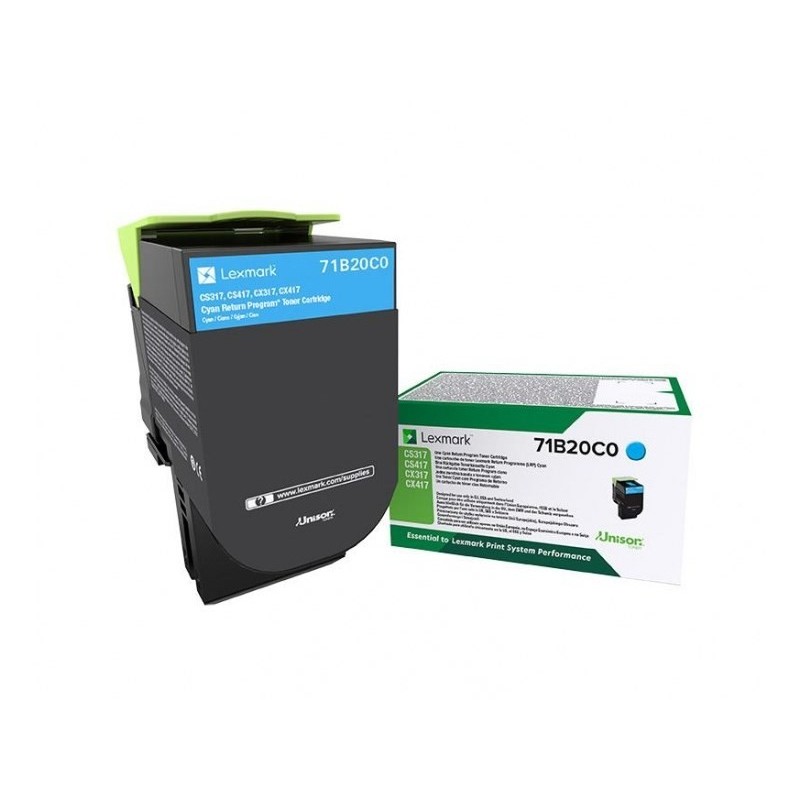 Lexmark 71B20C0 kaseta z tonerem 1 szt. Oryginalny Cyjan Lexmark 71B20C0 kaseta z tonerem 1 szt. Oryginalny Cyjan