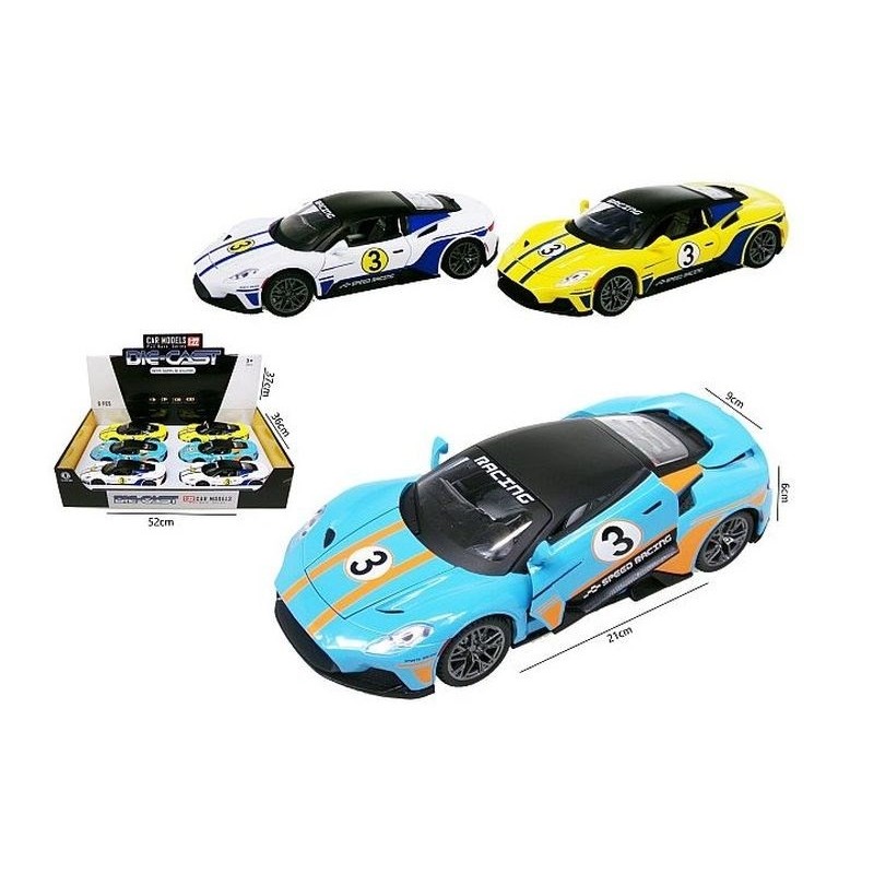 Auto sportowe 21cm metal ?w/d?w 2kol HXBL11 48285