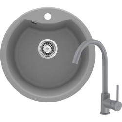 Zlewozmywak granitowy z baterią 1-komorowy ZRSBS803 5908212074916