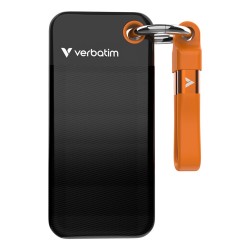 Dysk SSD zewnętrzny Verbatim Pocket SSD 1TB USB-C 3.2 Gen 2 czarny/pomarańczowy