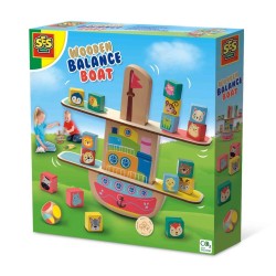 SES Creative Wooden balance boat Gra na równowagę