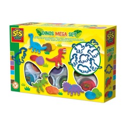 SES Creative Dough - Dinos mega set with cutters Ciasto do modelowania Wielobarwny