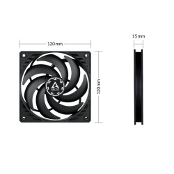 Wentylator do obudowy komputera ARCTIC P12 Slim PWM PST Czarny 12 cm 3 szt.