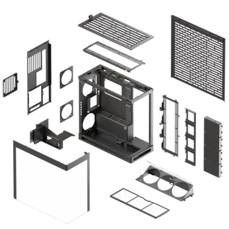 Obudowa PC HAVN HS 420 VGPU, Midi-Tower, E-ATX, Szkło hartowane, typu riser PCIe 5.0 -