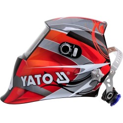 Yato YT-73921 maska spawalnicze i kask Welding helmet with auto-darkening filter Czarny, Czerwony, Srebrny